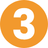 Zahl 3 in orange