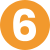 Zahl sechs in orange