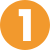 Zahl 1 in orange